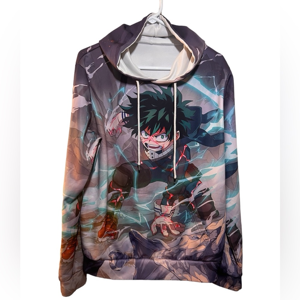 My Hero Academia Anime Hooded thin sweatshirt Men’s size L (unisex)